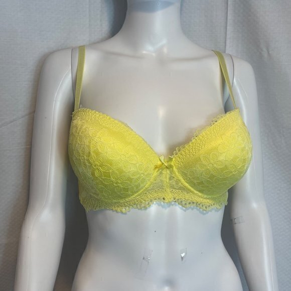 Sweet Thang Lace Push Up Bra - Yellow Size 36C RefFNB3 - Picture 3 of 7